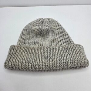 Unbranded Beanie Hat Chunky Knit Ribbed One Size Gray Winter Warm Cuffed Classic